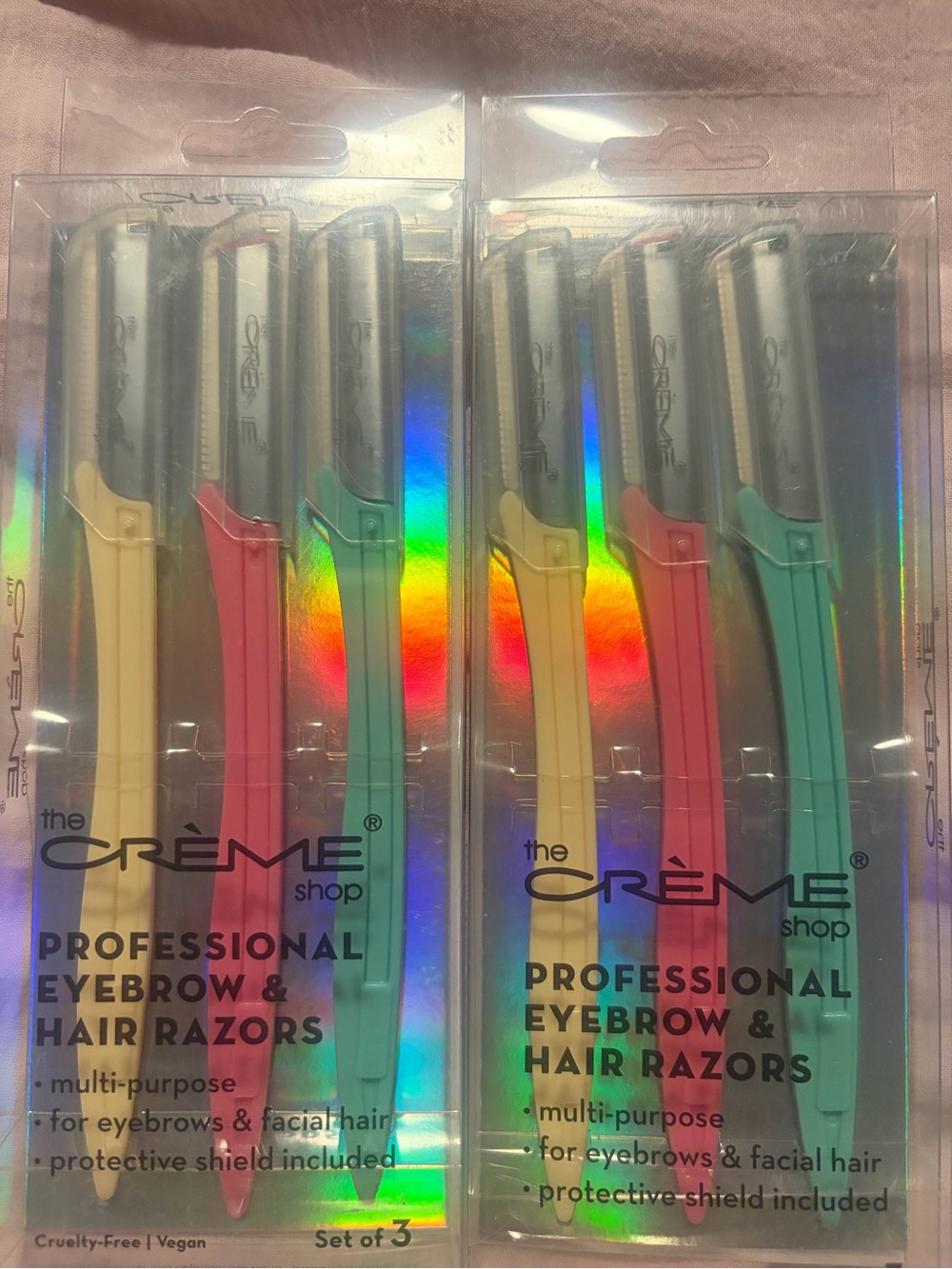 The Crème Shop Professional Eyebrow & Hair Razors Set of 3 2 Pack New